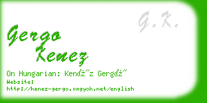 gergo kenez business card